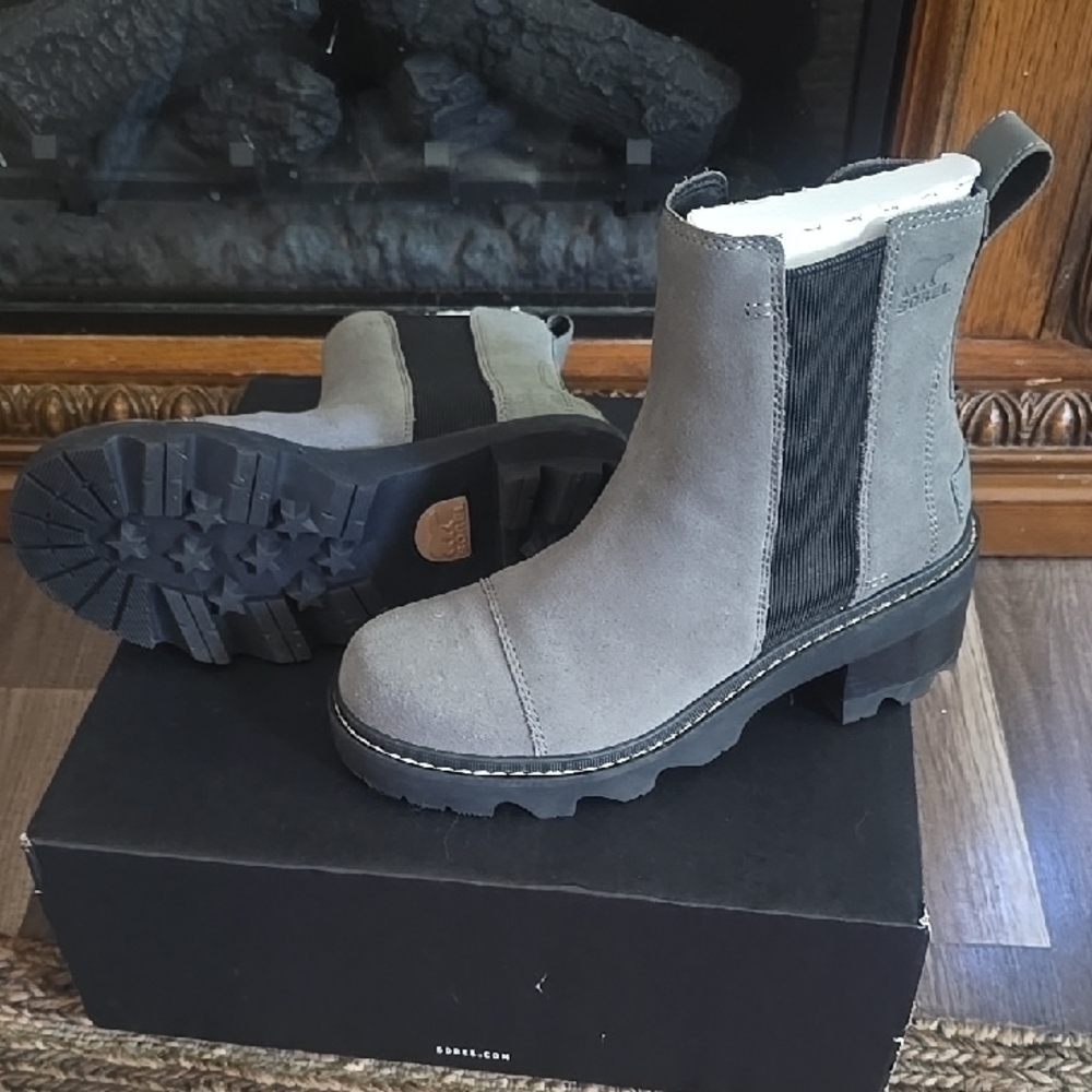 Sorel Gray Heeled Boots
